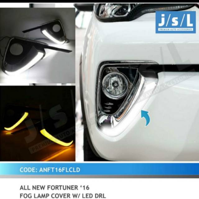 LED DRL cover lampu kabut all new Fortuner with led jsl