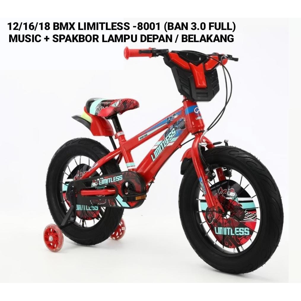 SEPEDA BMX 18" LIMITLESS 8001 BAN 3.0