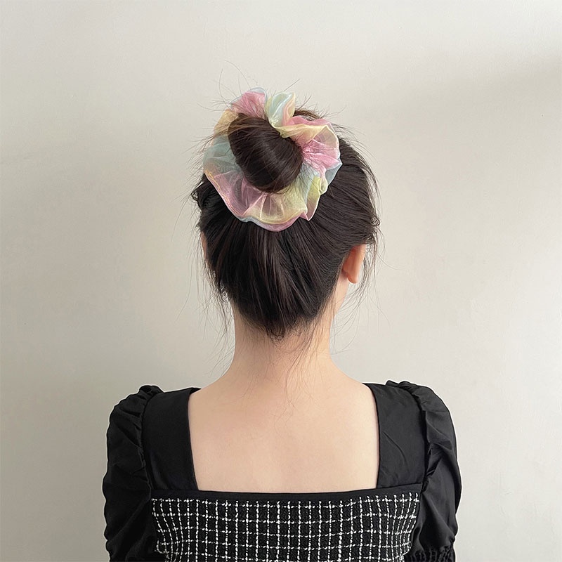 【Ready stock】COD✨ ikat rambut korea scrunchie transparant murah Warna Ikat Rambut Liar Usus Besar Aksesoris simple fashion COD