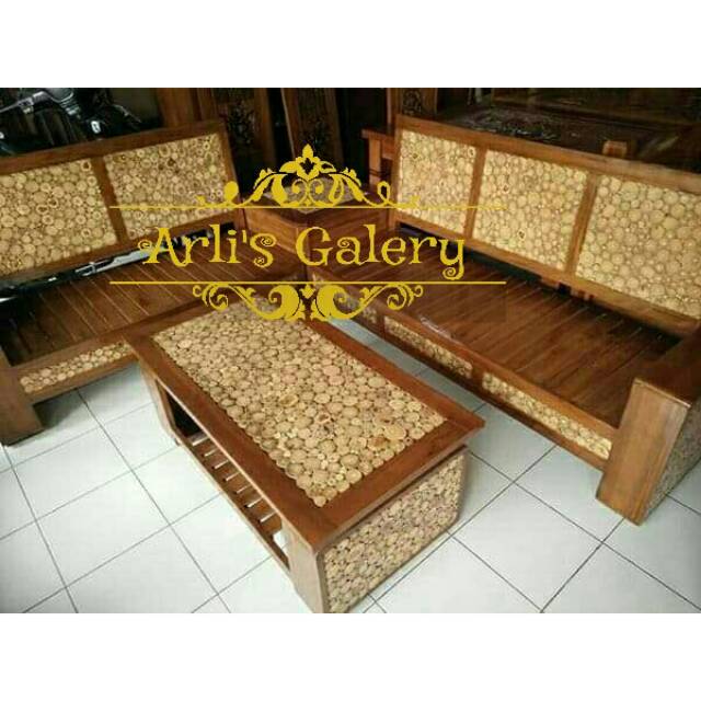 Kursi tamu sudut koper koin kayu jati furniture jepara