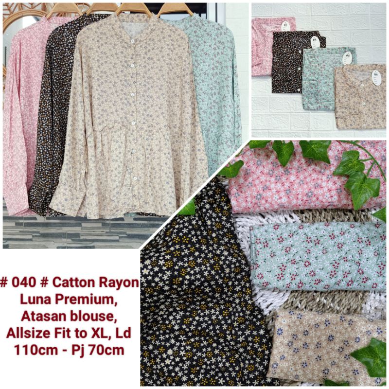 Kemeja Atasan Blouse rayon Dior Premium, Motif, ORI SB, Colletion