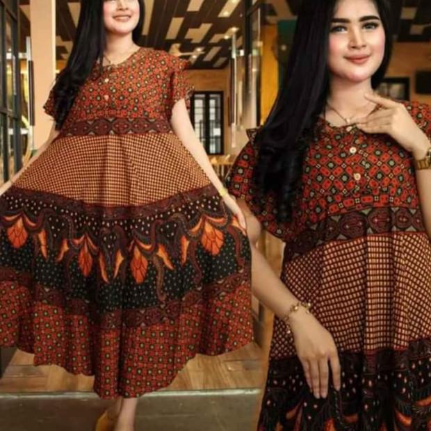 DASTER PAYUNG JUMBO SOGAN BATIK DASTER KLOK KENCANA UNGU - J
