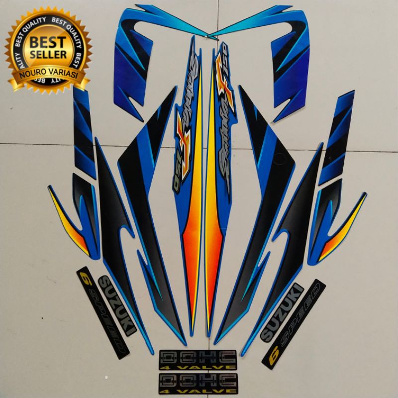 Striping Suzuki Satria fu f 150 2007 2008 biru list motor thailand berkualitas termurah