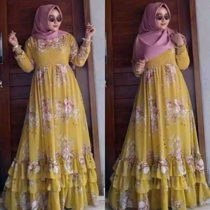 ANDARA BUNGA JUMBO~LD: 116 PB: 140~Gamis Ceruty Babydoll