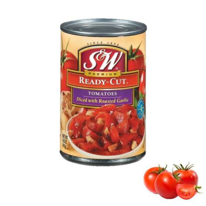 

S&W READY CUT TOMATO W/ROASTED GARLIC 411GR