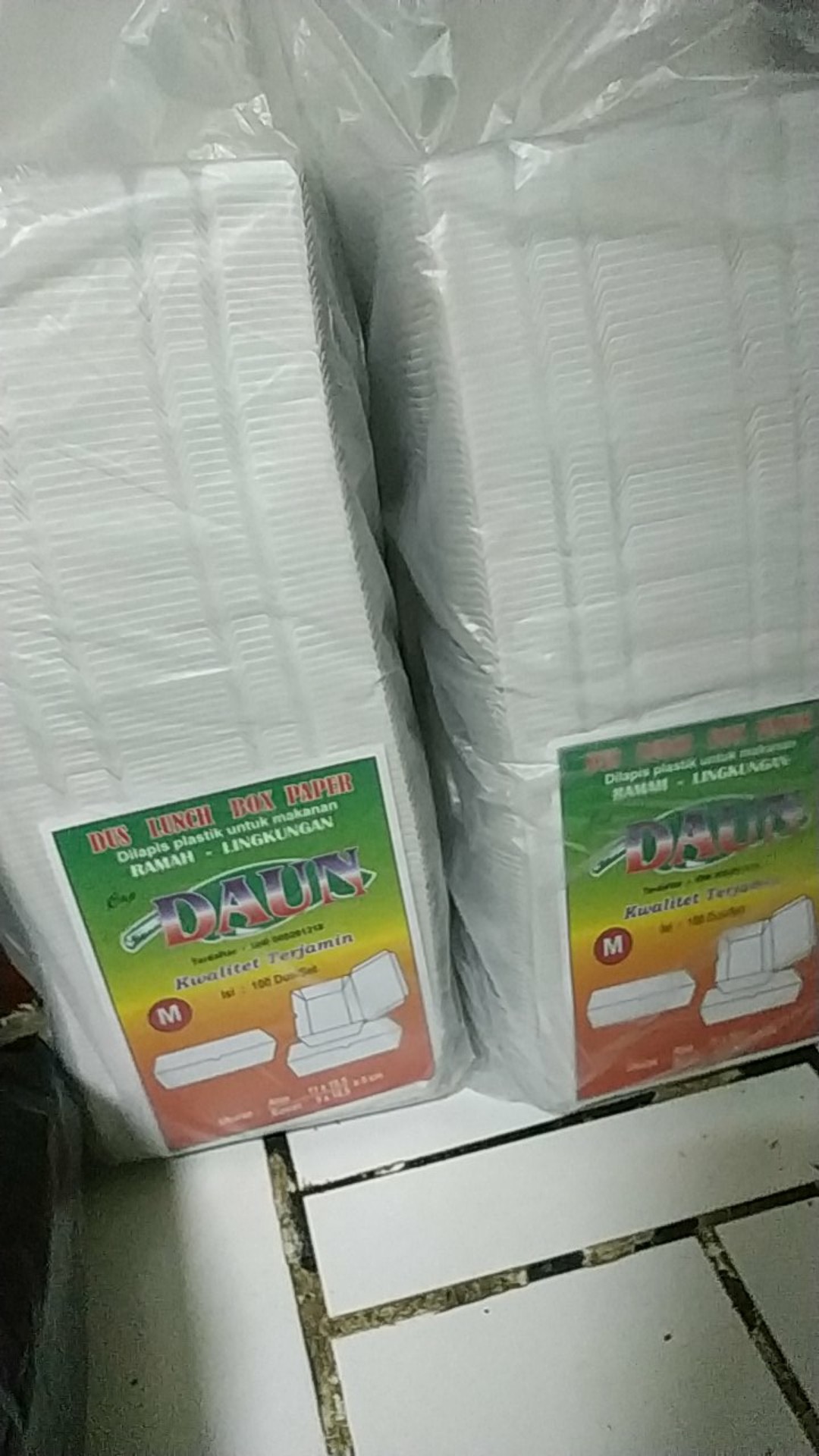 Lunch Box Ukuran M & L Cap Daun/dus Isi 100pcs