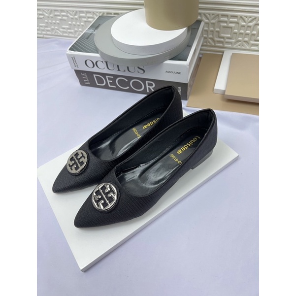 sepatu flatshoes wanita terbaru kekinian bahan satin 2cm  LOUISDEAR B39