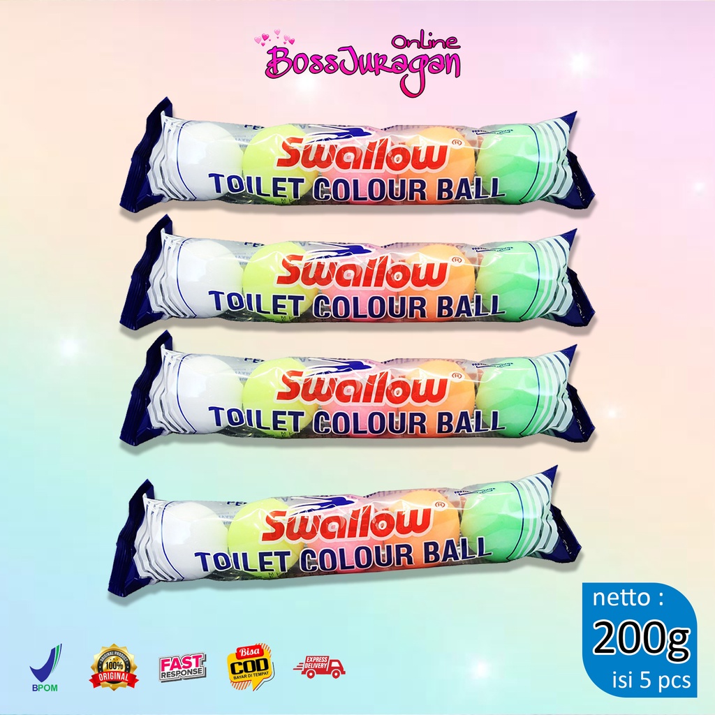 (BOSS) Kamper Swallow Toilet Ball Isi 5 / Kamper colour ball 200gr