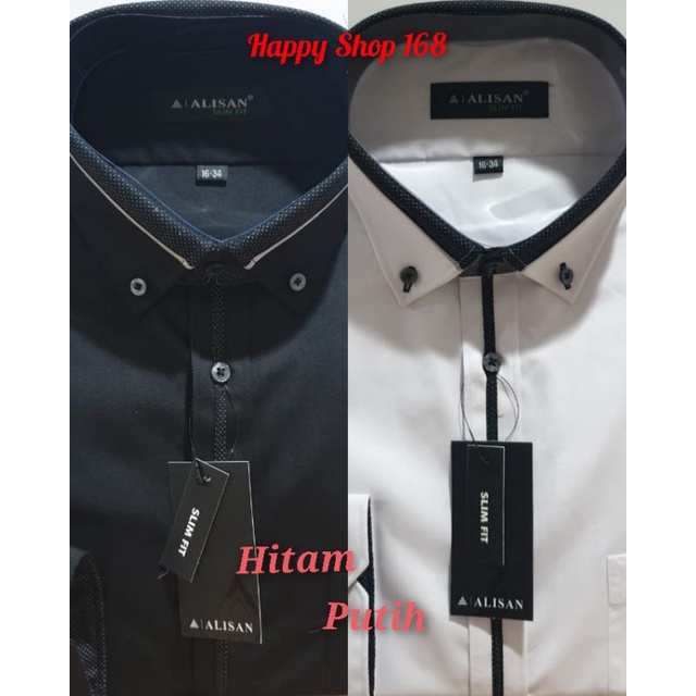 KEMEJA ALISAN SLIMFIT HITAM PUTIH LENGAN PANJANG