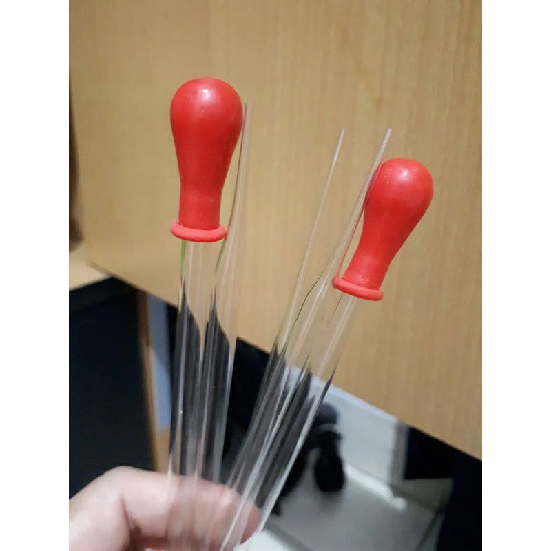 Pipet Kaca  Karet Silicon Merah Bukan Kuning 8cm, 15cm, 20cm