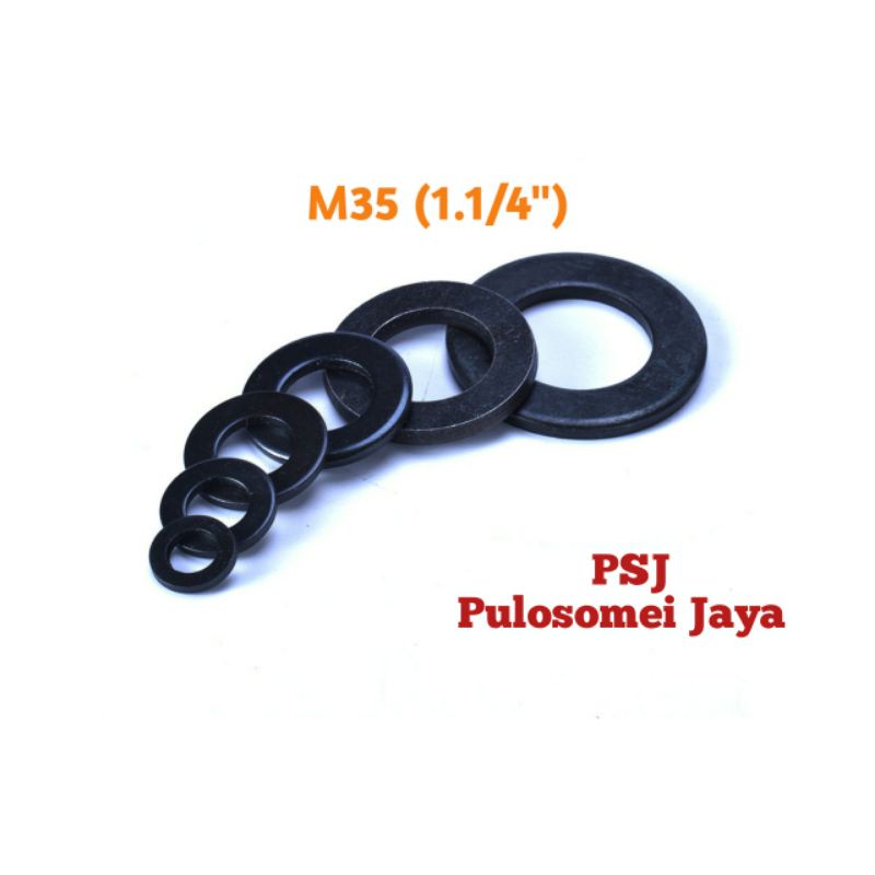 Ring Plat Hitam Ukuran M35 (1.1/4") | Washer Plate