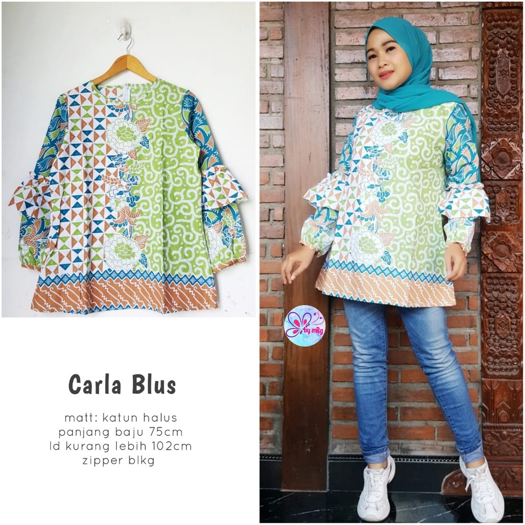 Carla Blus / Blus Batik Wanita Murah / Blus Batik Kantor