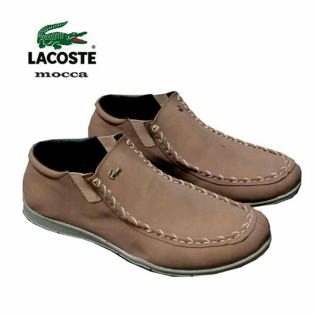 Sepatu pria casual slip on boot LACOSTE MOCCA