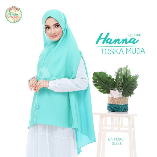 KHIMAR HANNA TOSCA MUDA FENUZA - JILBAB SYARI MUSLIMAH BRANDED CARDI JUMBO POLOS ANTEM SAFFRONZCREP