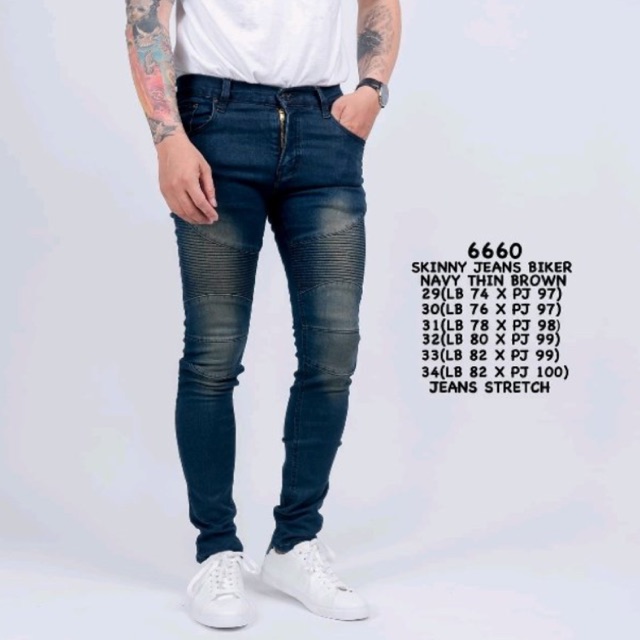 BIKER JEANS CELANA BIKER COWO JEANS COWO