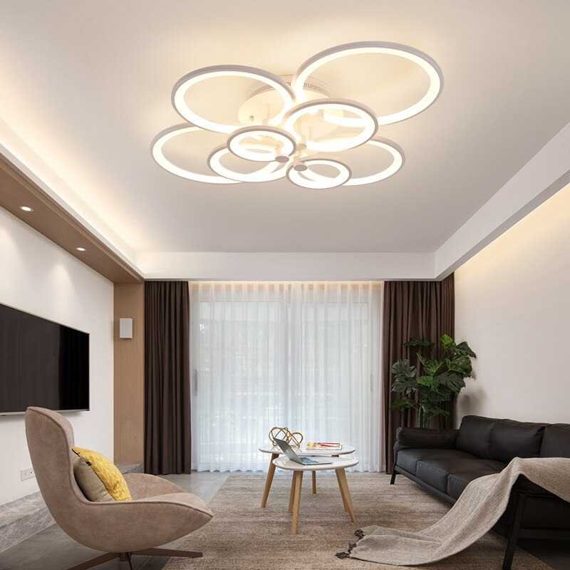 Lampu LED Plafon 6 Ring Modern Ceiling Light 3 Temperatur Warna