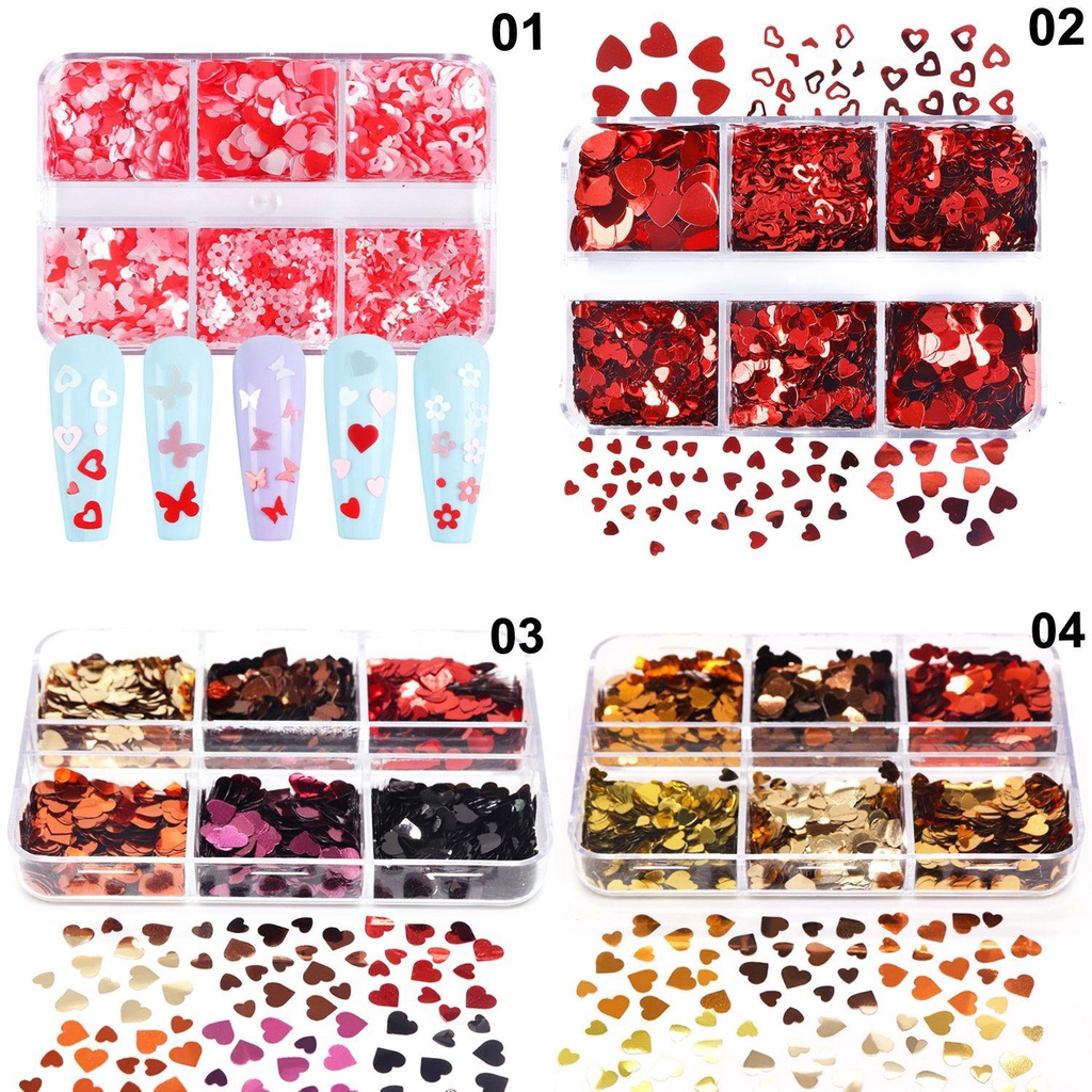 R-flower Nail Art Sequin New Shiny Valentine Day Decals