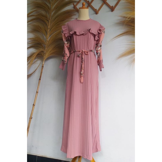 Dress MIUDIS Import Gamis Knit Salur Premium