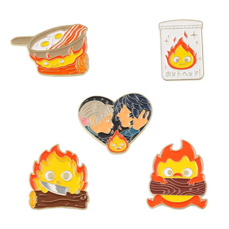 Bros Pin Enamel 5 Gaya Desain Anime Flame Elf Untuk Koleksi