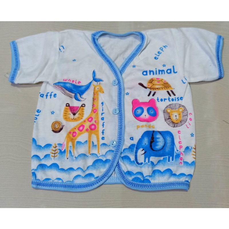 Baju Bayi Baru Lahir Lengan Pendek SKR Bahan Katun Size New Born Atasan Bayi Newborn Murah