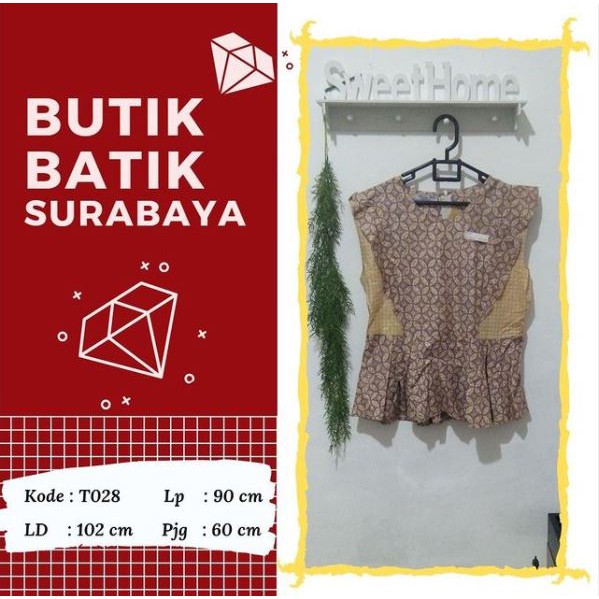 Baju Butik Batik Surabaya Motif Batik Solo Yogyakarta Pekalongan Kode T028