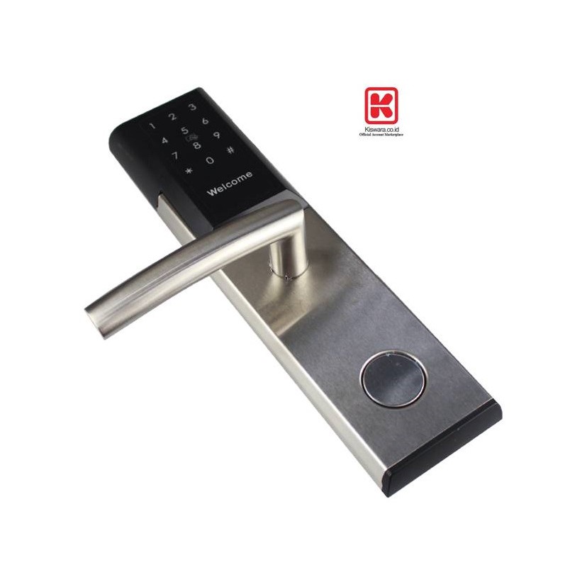 Smart Door Lock With Card Number H1312 - SILVER [LEFT]