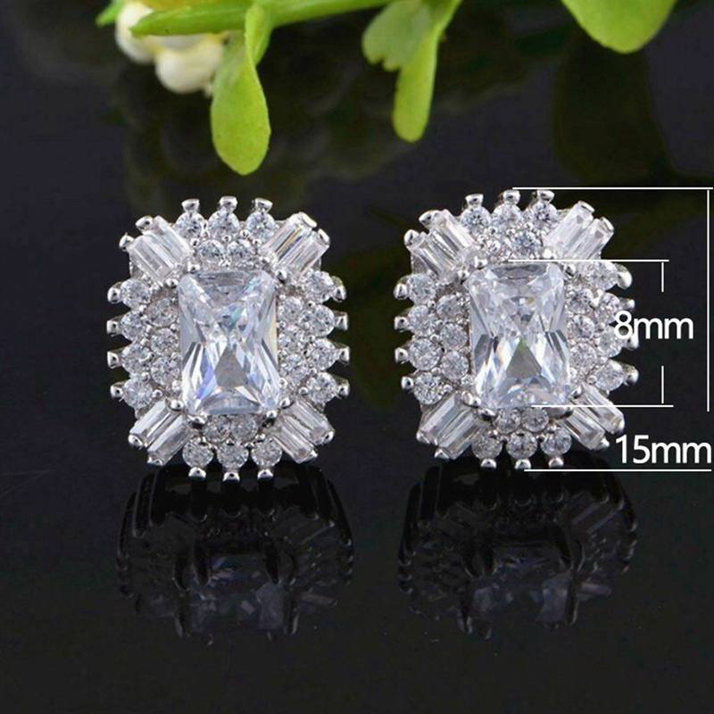 Bling Bling Women's Stud Earrings OL Style Fashion Versatile Geometric Cubic Zirconia Earring High Quality Trendy Jewelry