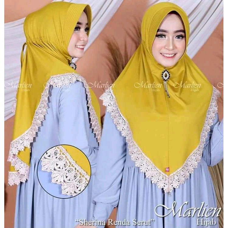 [ Best Seller ] JILBAB INSTAN-KRUDUNG SULTAN SERUT ERLINA BERGO RENDA IMPORT TERLARIS...!!-1