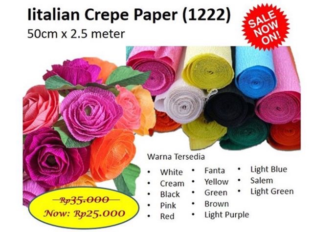 Italian crepe paper(1222) import barang florist kertas bunga india kertas krep