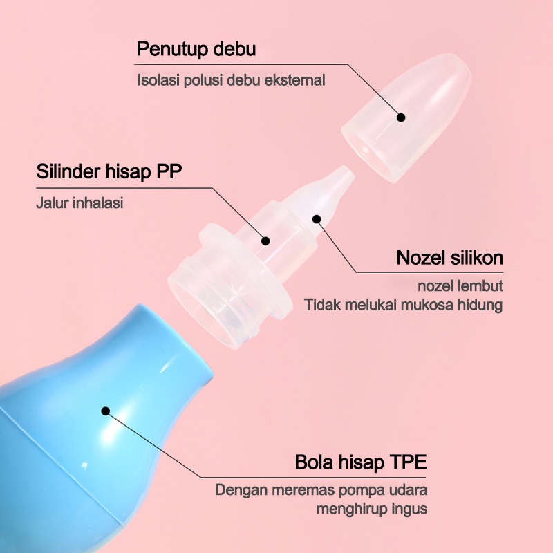 Sedot ingus bayi/Penyedot ingus bayi/Sedotan Pembersih Hidung Bayi Anak Ingus Lendir Nose Cleaner Nasal Aspirator L46