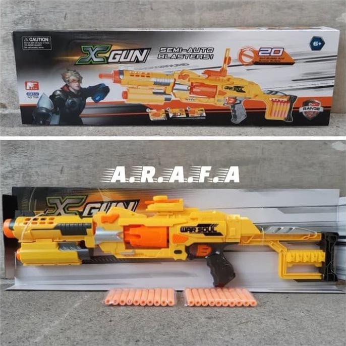 NERF X GUN SOFT BULLET - MAINAN TEMBAKAN PISTOL SENAPAN NERF - 71cm