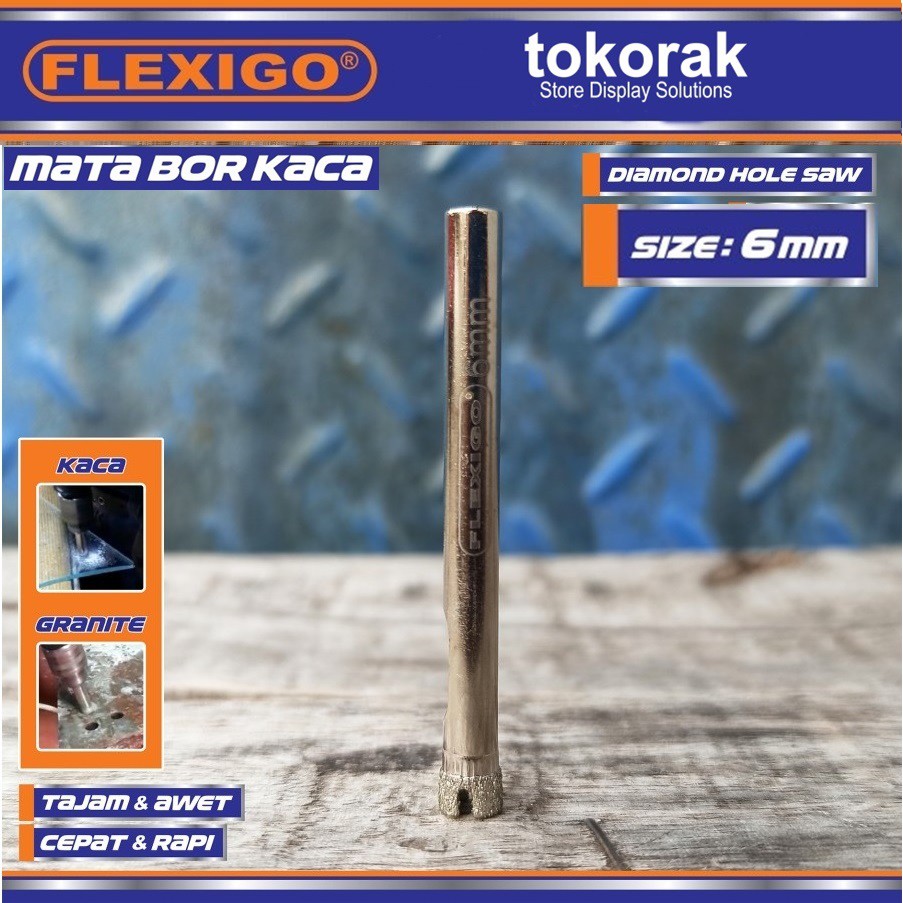 MATA BOR KACA 6 MM FLEXIGO - MATA BOR GRANITE - DIAMOND HOLE SAW