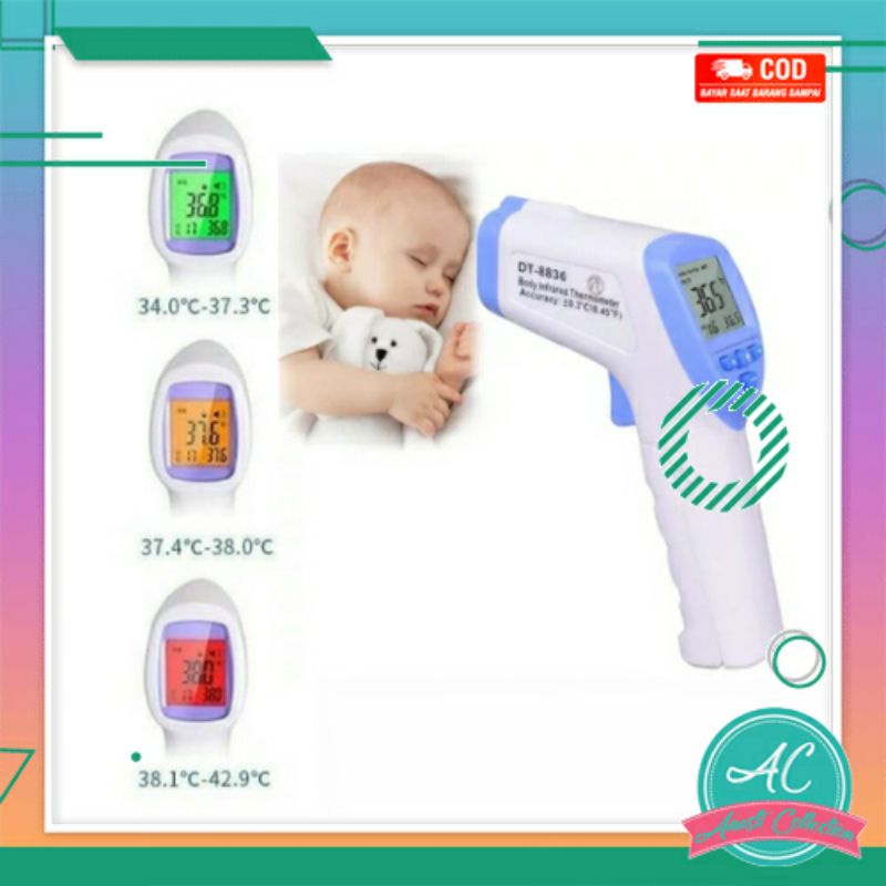 Termometer tembak digital dahi Thermo gun infrared alat pengukur suhu tubuh badan infra merah thermometer non contact