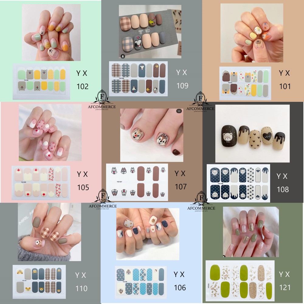 KODE YX BAG 101 - 141 STIKER KUKU NAIL STICKER KARAKTER FREE KIKIR KUKU MINI