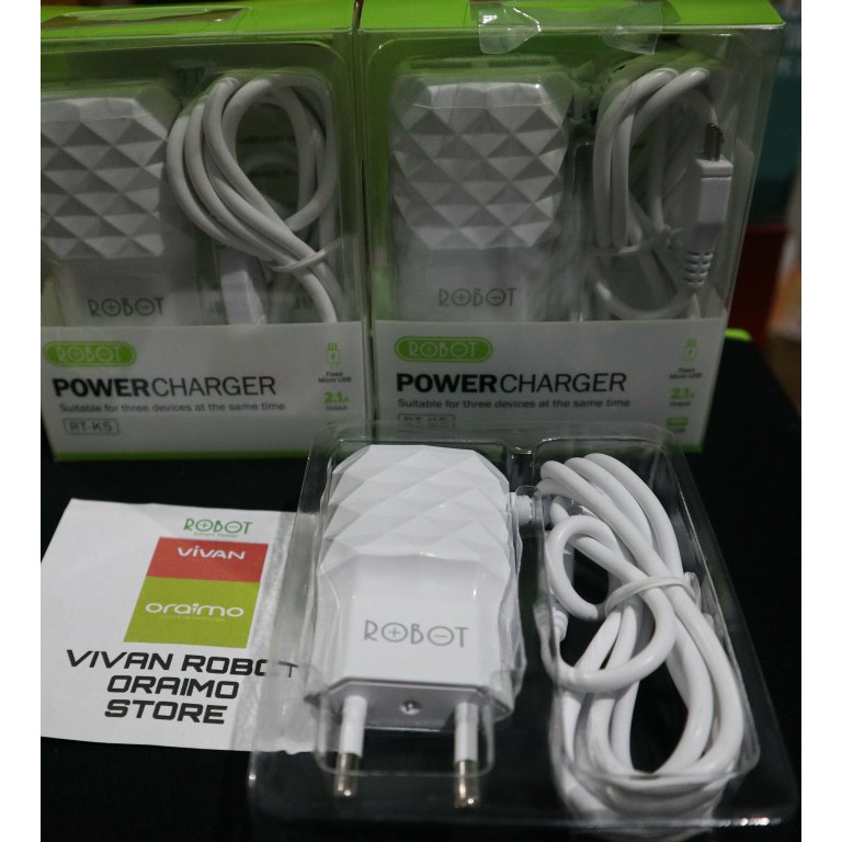 CHARGER ROBOT RT-K5 / RT K7 / RT K9  Dengan INCLUDE KABEL 3 Device 2,1 A CES ROBOT