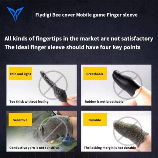 2PCS ORIGINAL SARUNG JEMPOL GAME FLYDIGI WASP 5 SARUNG JEMPOL HANDPHONE Flydigi 2 4 5 PUBG CODM MLBB LOKI GAMESIR TALONS SLEEVESR SARUNG JARI HANDPHONE