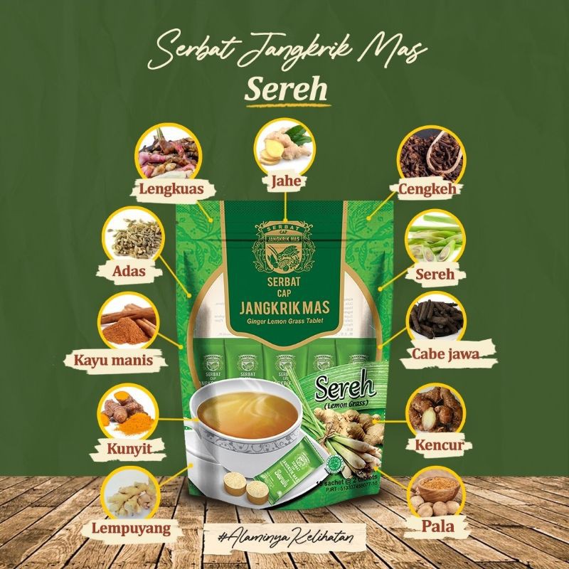 

SERBAT JANGKRIK MAS SEREH MINUMAN HERBAL TRADISIONAL