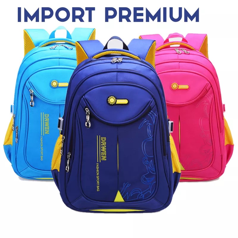 Tas Import PREMIUM Tas Ransel Sekolah SMP SMA Backpack Tas Gendong Tas Anak Perempuan Tas Punggung Cewek DRWEN