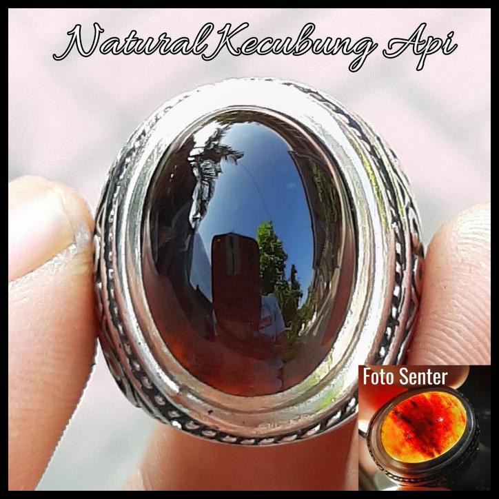 Batu Cincin Natural Yaman Wulung Cincin Pria Kecubung Api Bodyglass