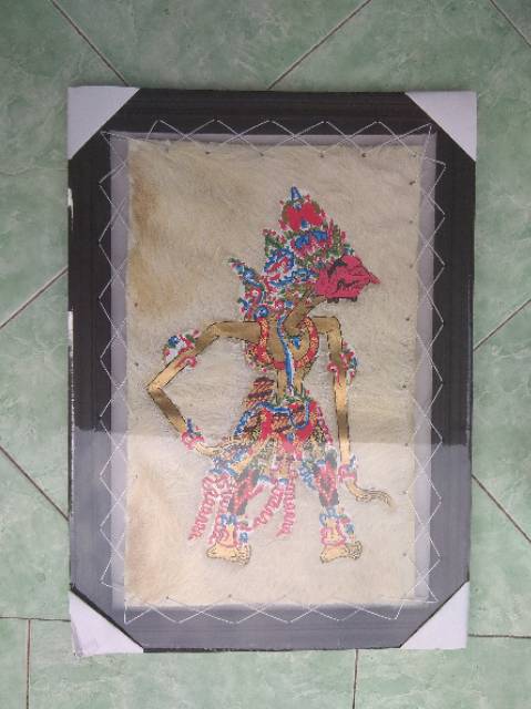 LUKISAN WAYANG KULIT BALADEWA 45x35 cm - PAJANGAN DEKORASI DINDING RUMAH MURAH - SOUVENIR JOGJA