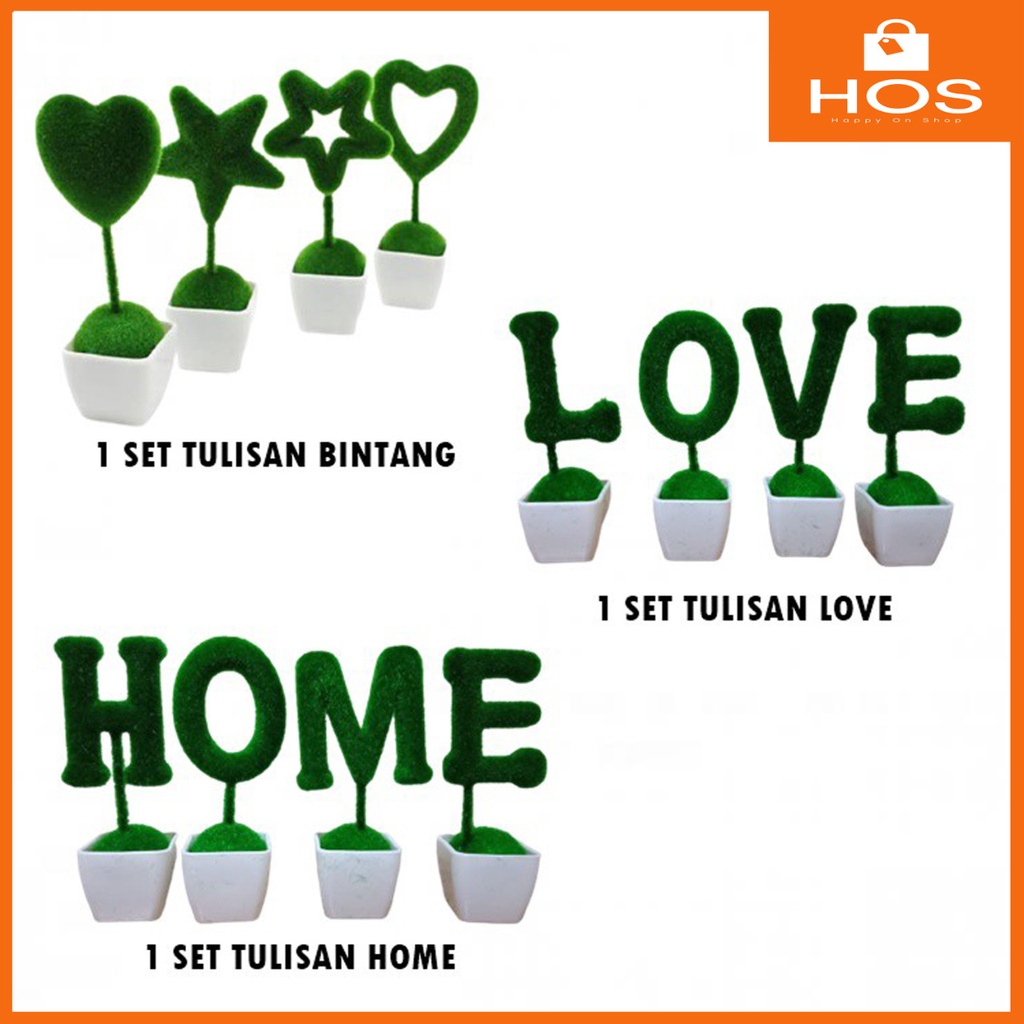 Pajangan Tulisan HOME Dekorasi Ruangan Tanaman HOME (1kg = 7set) Happyonshop