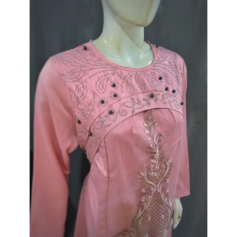 Gamis Tile Premium Clarinta 9308 dengan detail mote