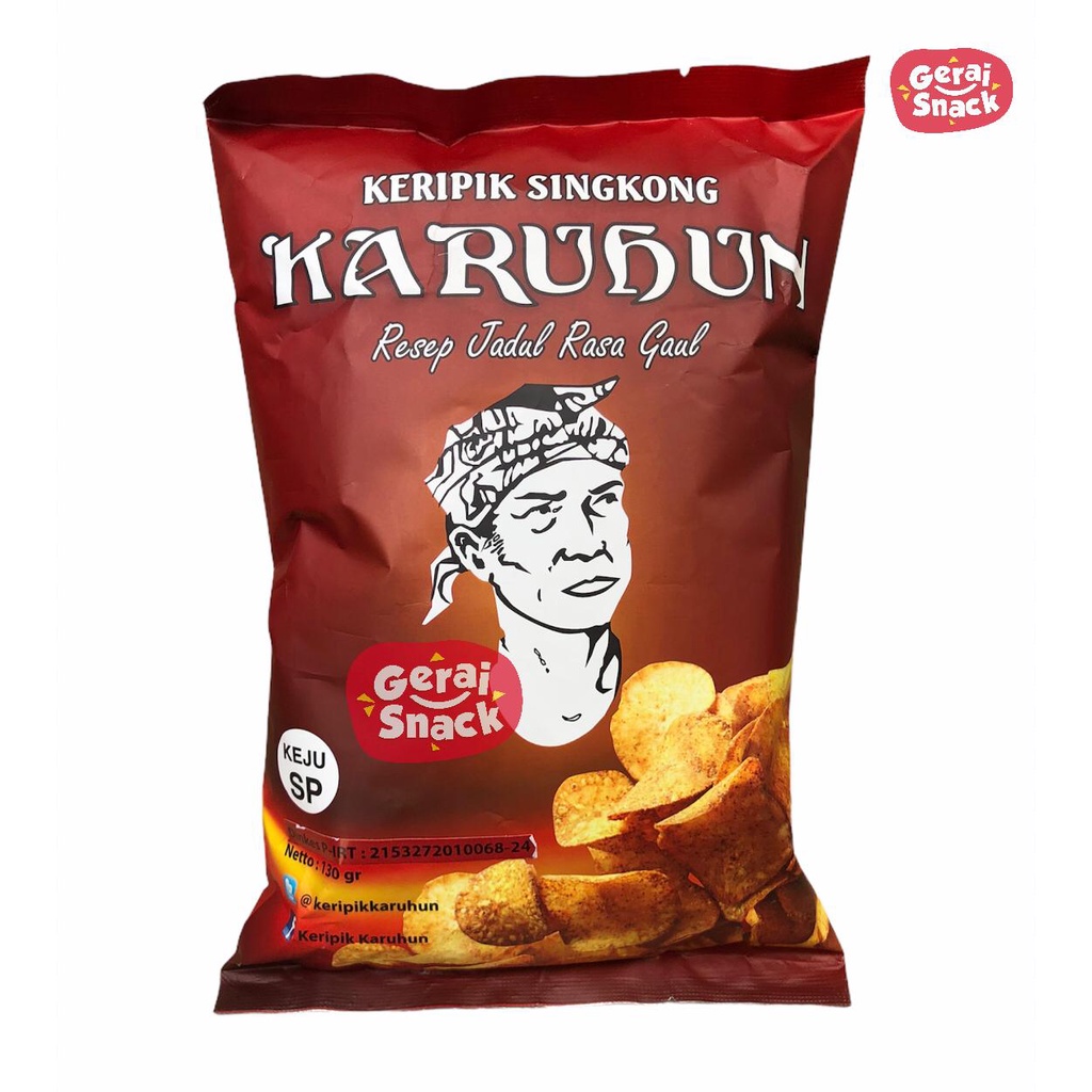 Keripik Singkong Karuhun Pedas Rasa Keju Resep Jadul Rasa Kekinian (130gr)