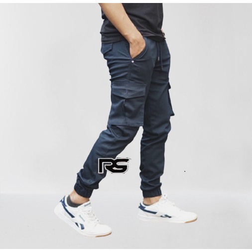 Celana Jogger Cargo Premium - Navy