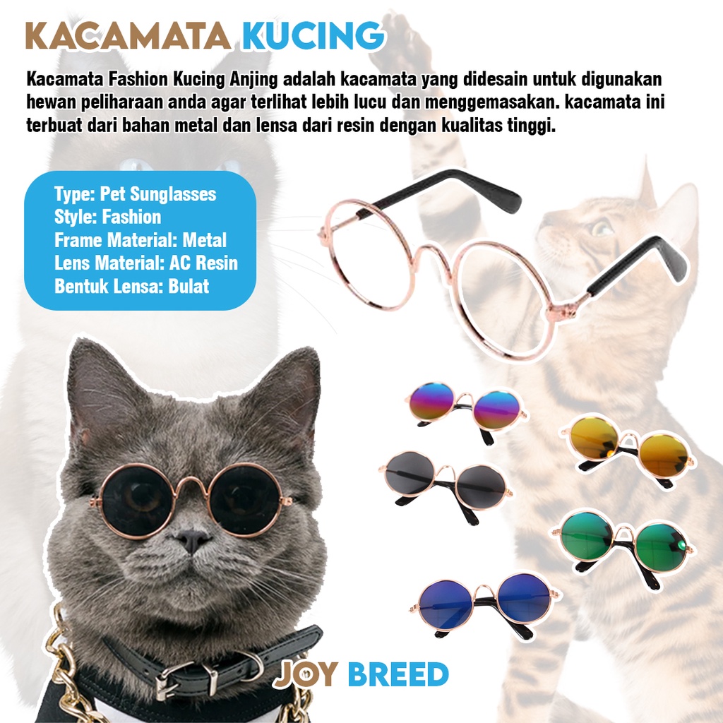 KACAMATA KUCING ANJING KACAMATA FASHION UNTUK KUCING ANJING BY JOY BREED