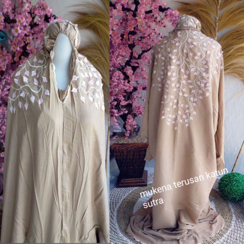 Mukena Terusan Bordir daun Rambat