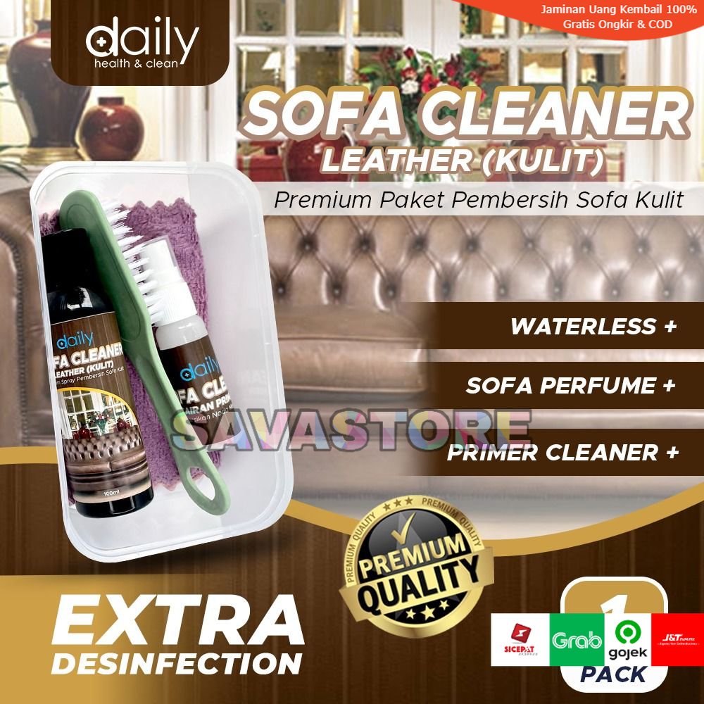 SOFA LEATHER CLEANER PACK PREMIUM WATERLESS - SPRAY PEMBERSIH AMPUH SOFA KULIT