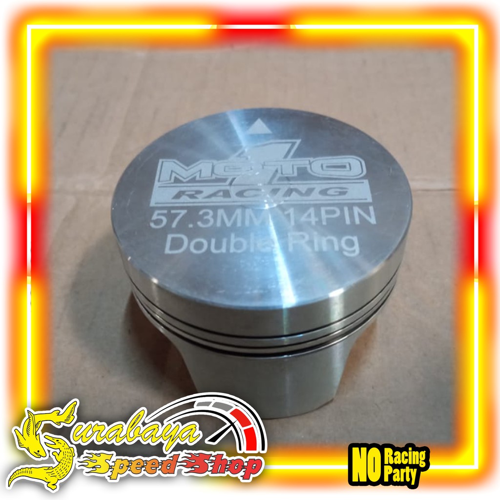 MOTO 1 Piston 57.3 mm SONIC Pen 14 Double Ring Piston Seher dan Ring Pir Per Sonic Original MOTO 1