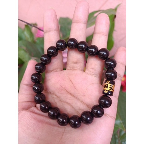 GELANG KESEHATAN PRIA WANITA BATU BLACK ONYX GLOSSY