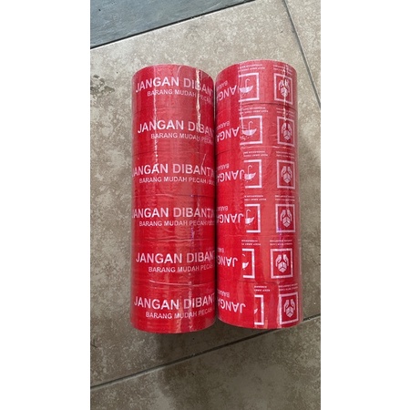 Lakban selotip warna putih FRAGILE 12 pcs ready stok bandung